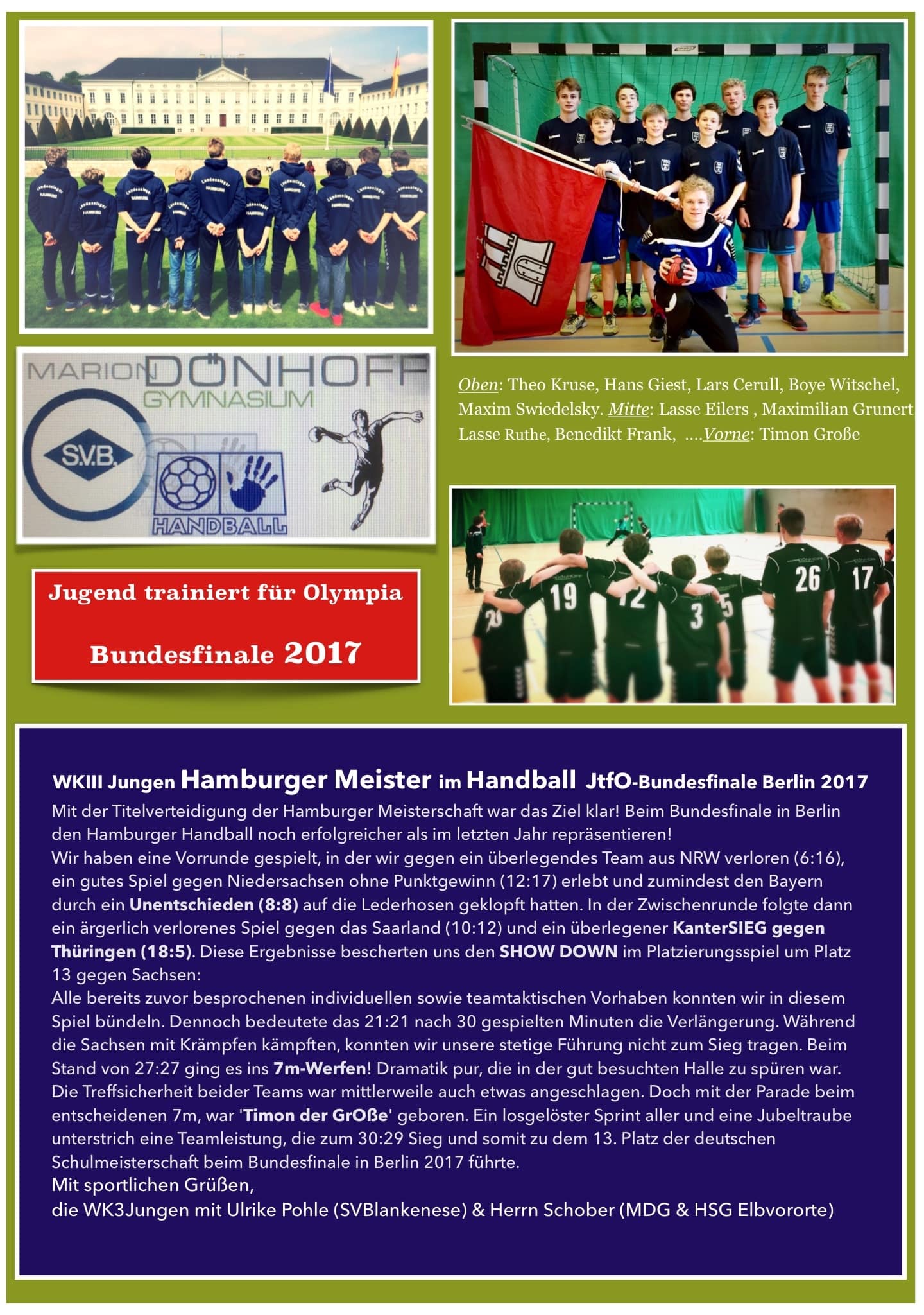 WKIII Jungen Hamburger Meister im Handball JtfO-Bundesfinale Berlin 2017 WKIII Jungen Hamburger Meister im Handball JtfO-Bundesfinale Berlin 2017